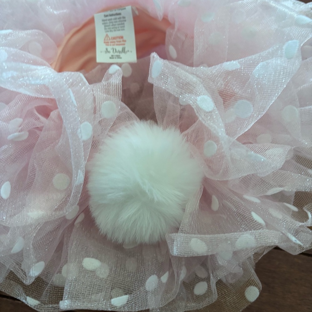 Pink Polka Tulle Bunny Dress-Up Set with Headband 0-12M - Picture 2 of 6